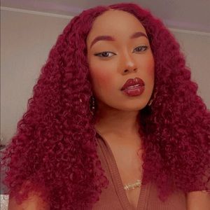 16” Burgundy 5x5 Human Hair Lace Closure Wig